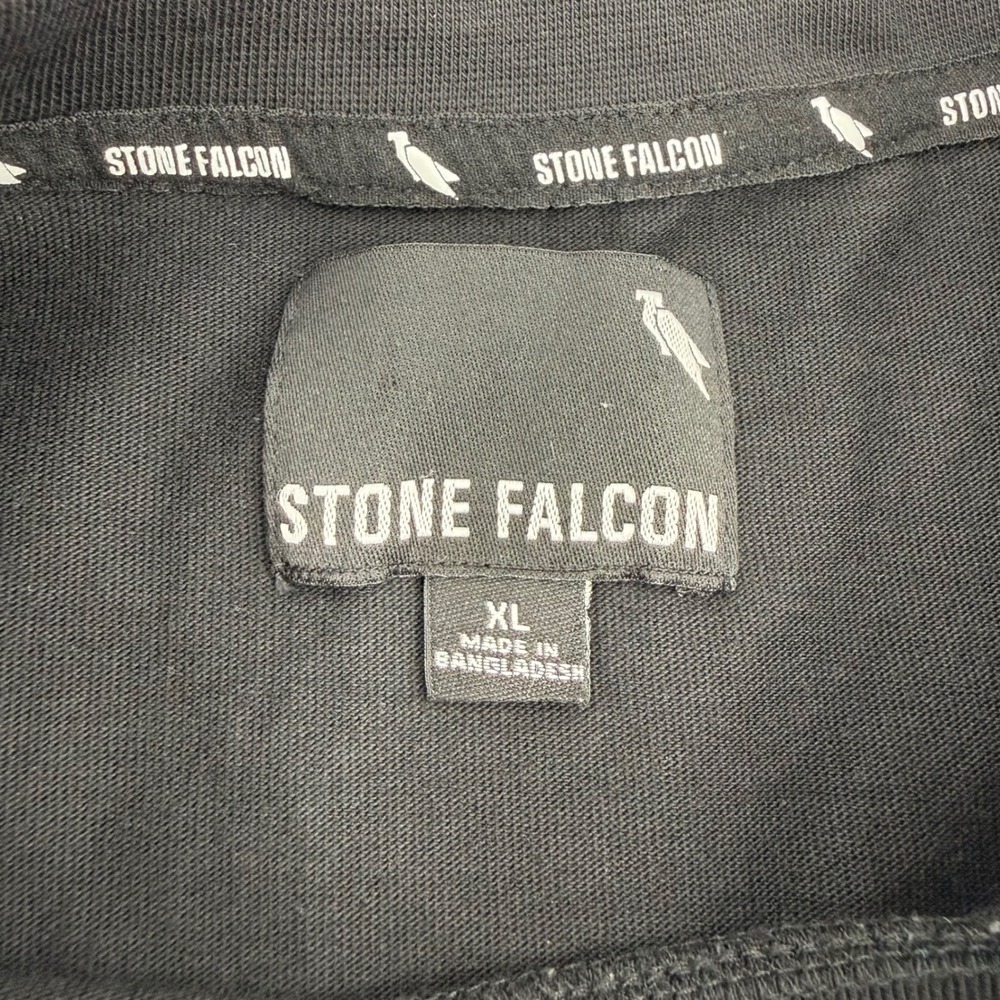 STONE FALCON XL T-Shirt Black Snake Rose Rhinestone Graphic Streetwear Tee - Picture 3 of 11